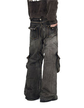 Zipper & Removable Pocket Work Jeans